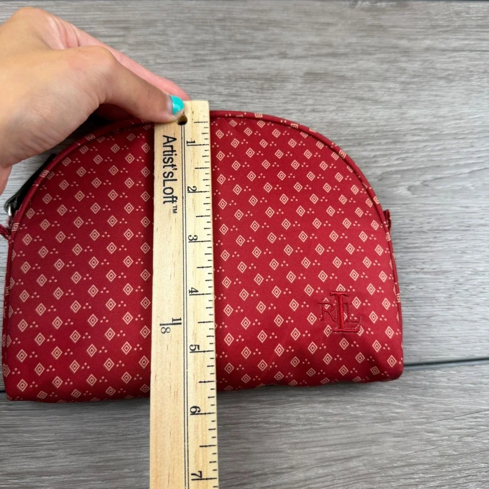Lauren Ralph Lauren Women Cosmetic Bag Diamond Print Red Small